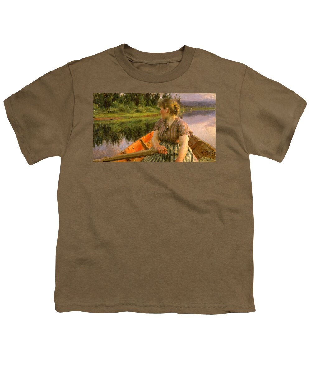 Anders Zorn Youth T-Shirt featuring the painting Boating #1 by MotionAge Designs