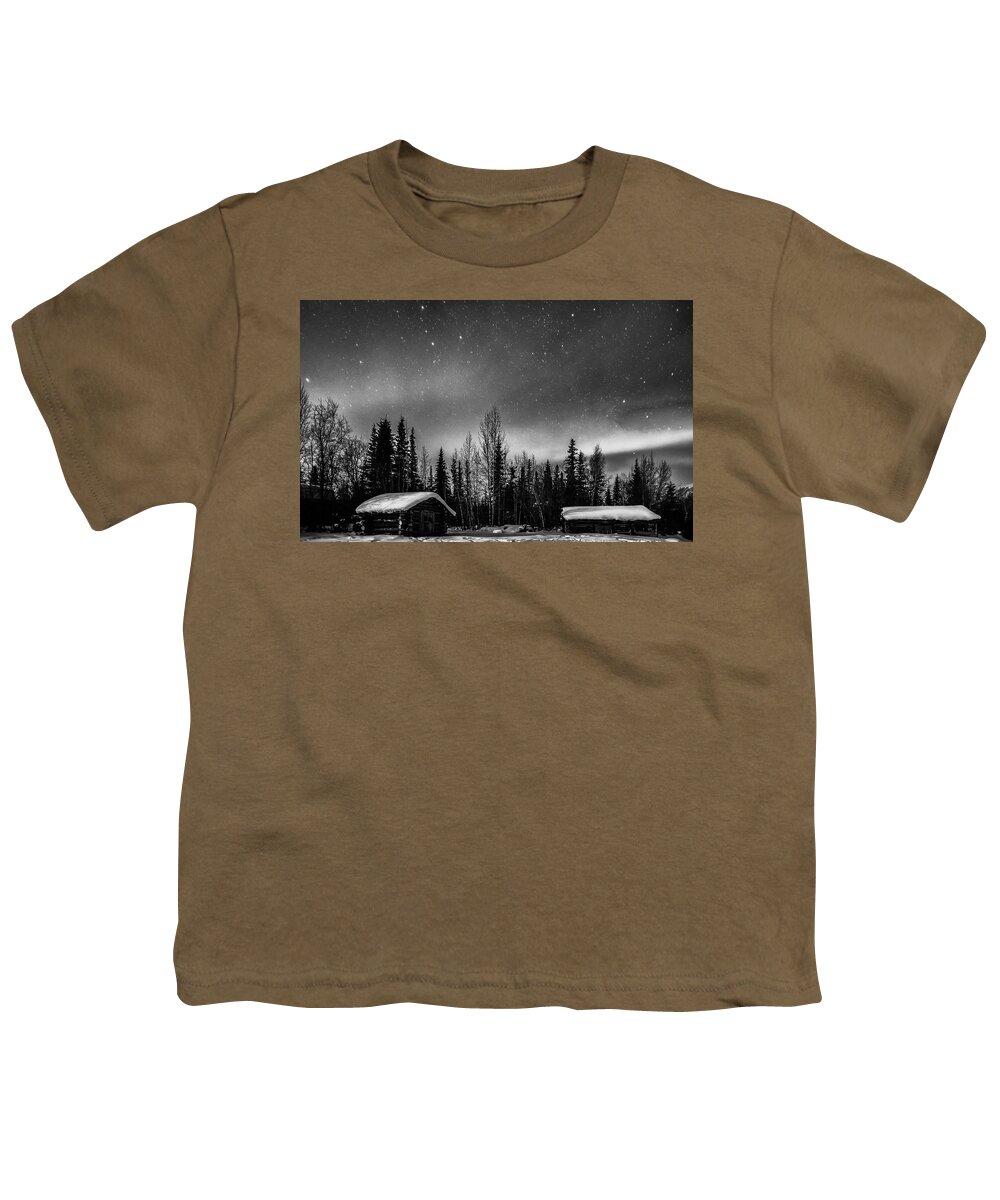 Alaska Youth T-Shirt featuring the photograph Moonlight and Aurora #1 by John Roach
