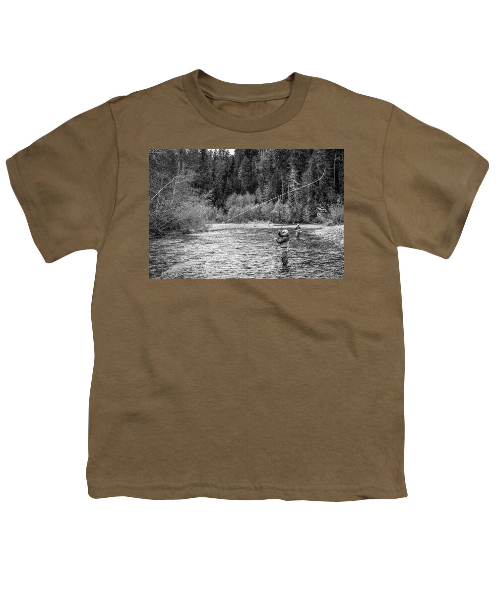 Flyfishing Youth T-Shirt featuring the photograph On the River #1 by Jason Brooks