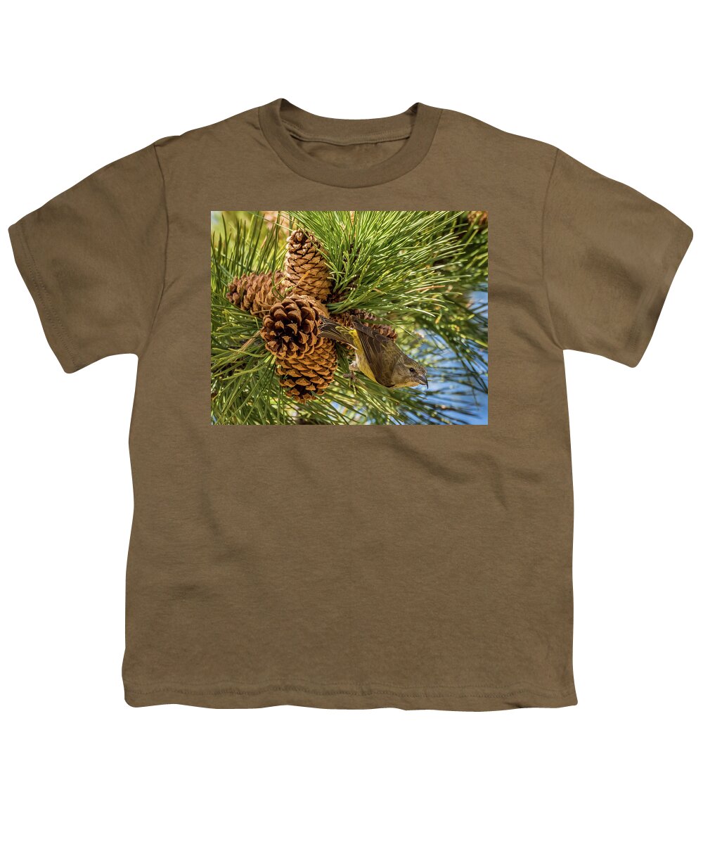 Nature Youth T-Shirt featuring the photograph Red Crossbill #1 by Michael Cunningham