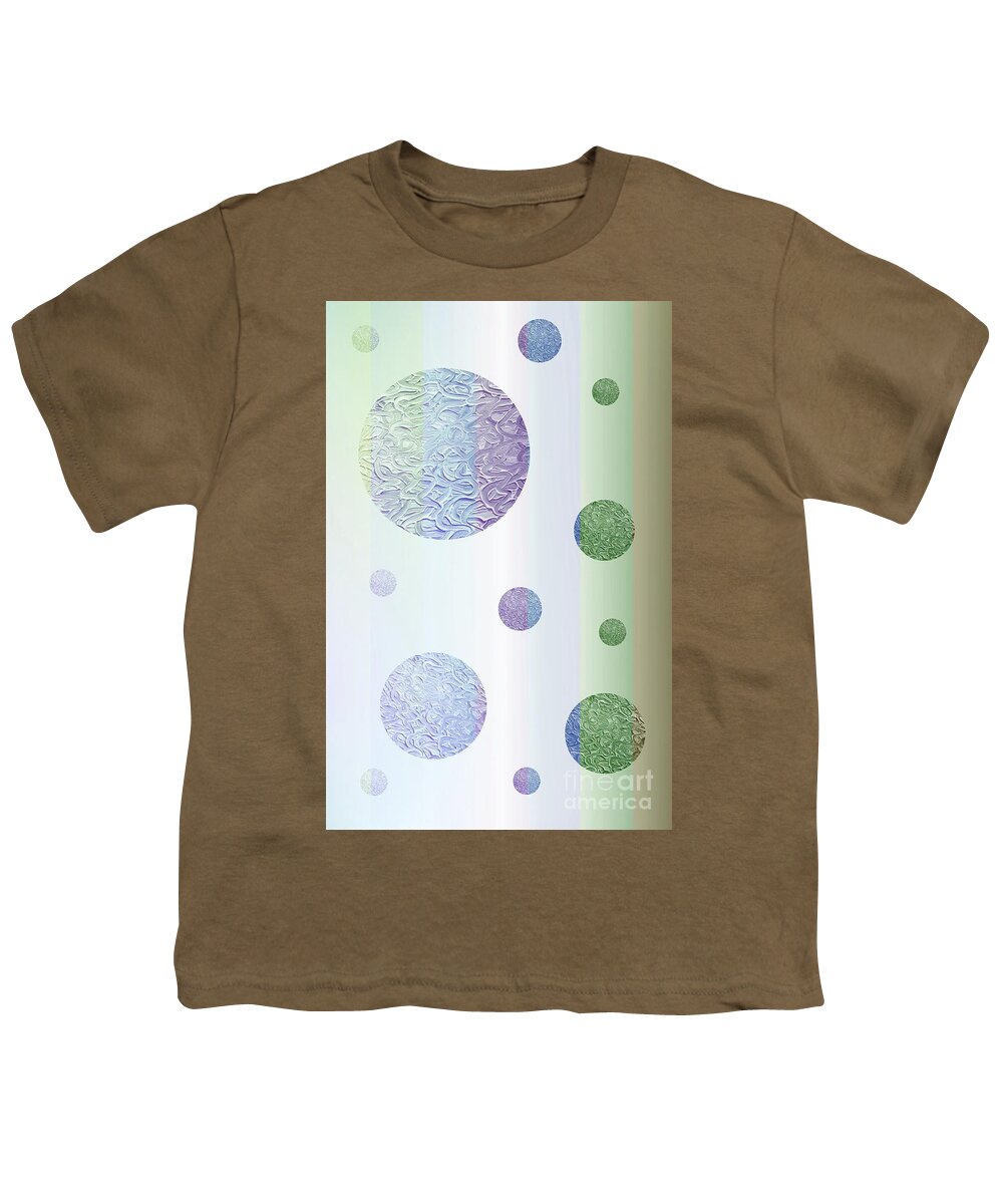 Violet Youth T-Shirt featuring the mixed media Softly Colored Circles and Stripes #1 by Rachel Hannah