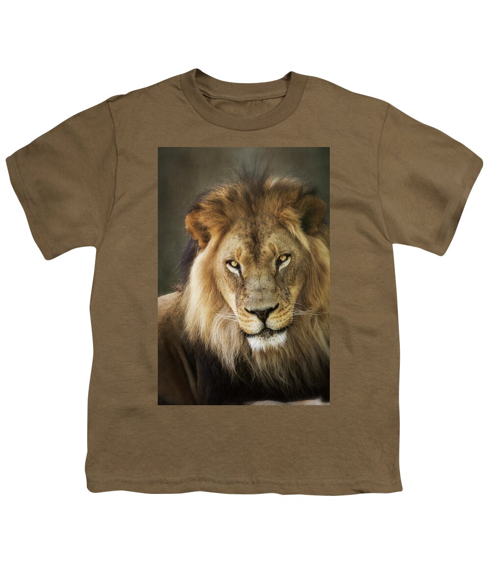 African Lion Youth T-Shirt featuring the photograph Through The Eyes of A King #1 by Saija Lehtonen