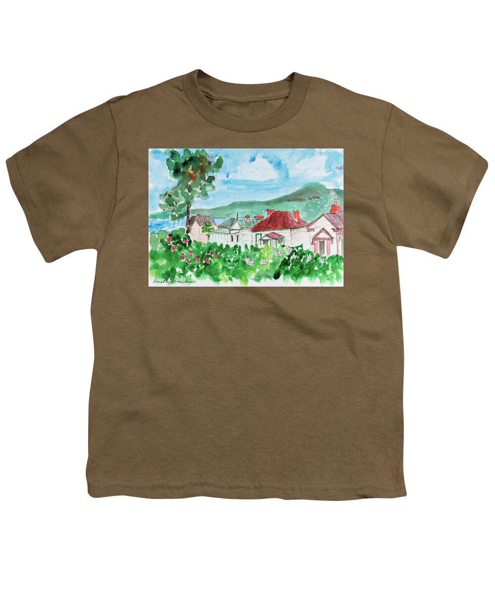 Battery Point Youth T-Shirt featuring the painting View From Battery Point #2 by Dorothy Darden