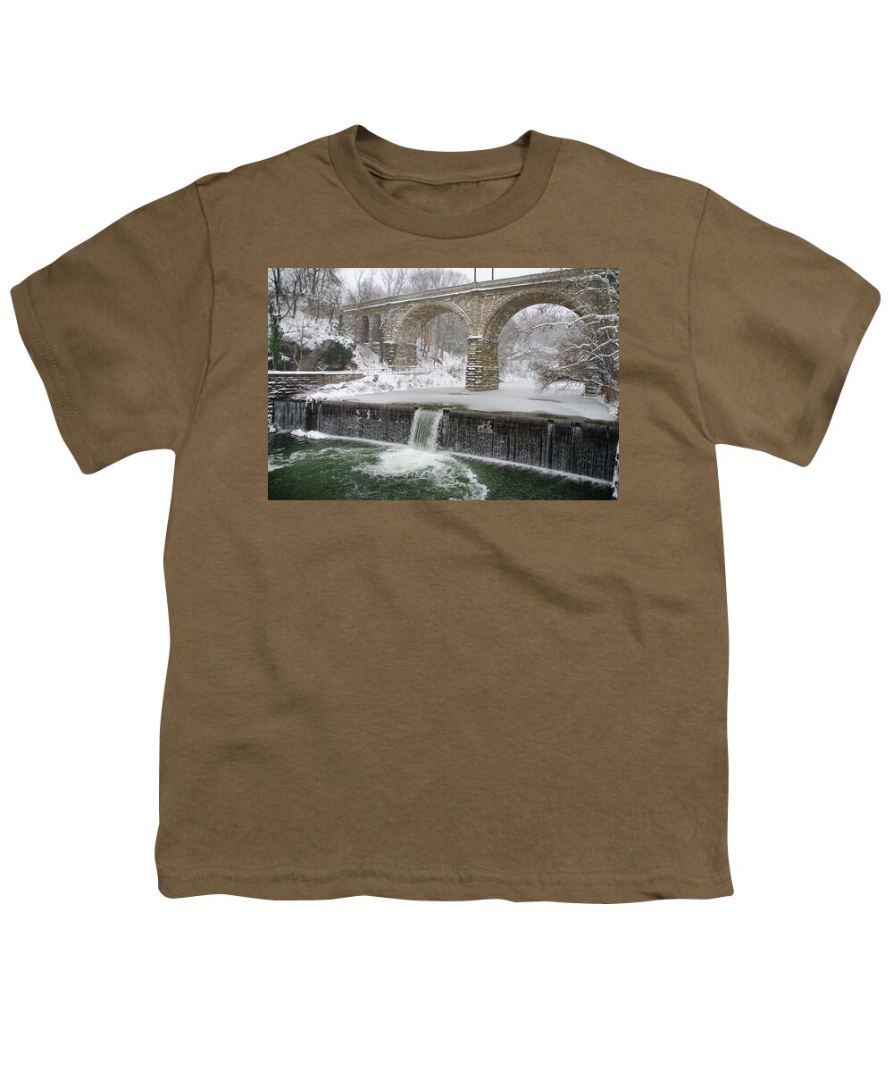 Winter Youth T-Shirt featuring the photograph Winter Wonderland along the Wissahickon Creek #1 by Bill Cannon