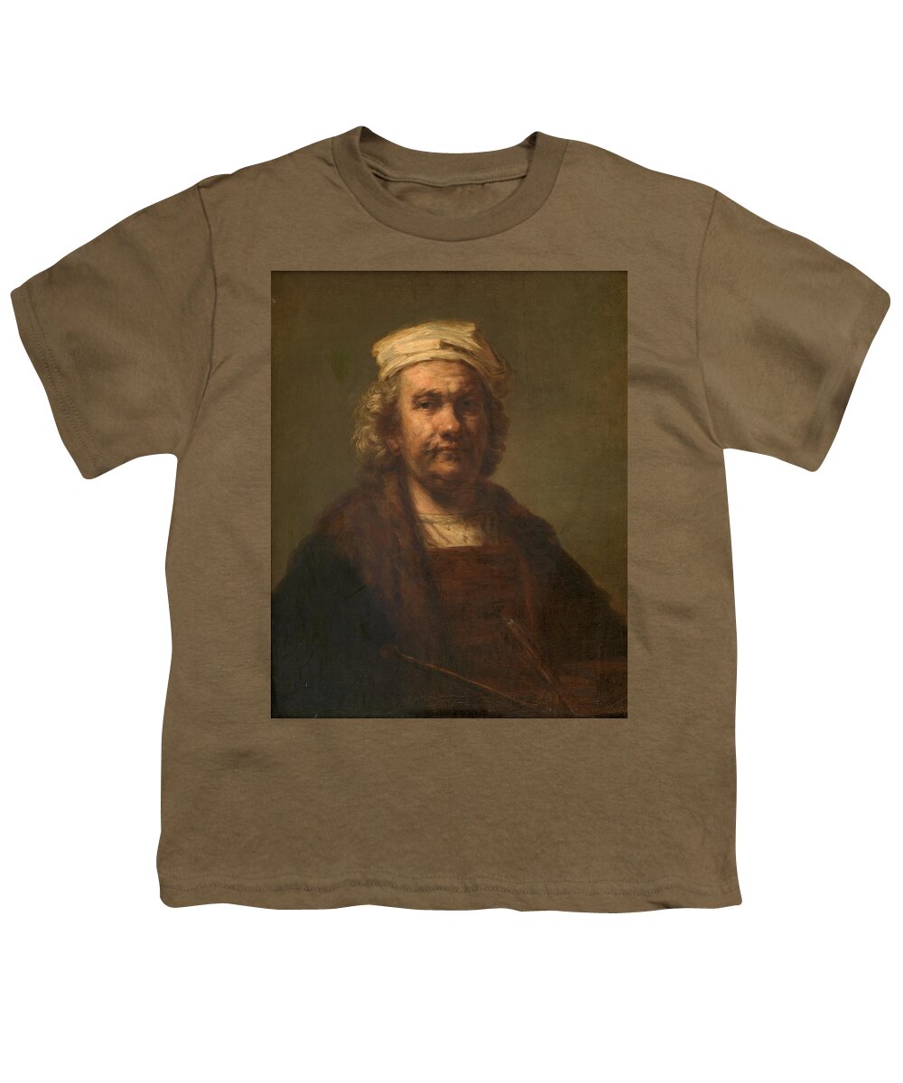 Anonymous -painter- (copy Rembrandt Harmensz. Van Rijn) Self-portrait Xvii Century. Youth T-Shirt featuring the painting Portrait #12 by MotionAge Designs