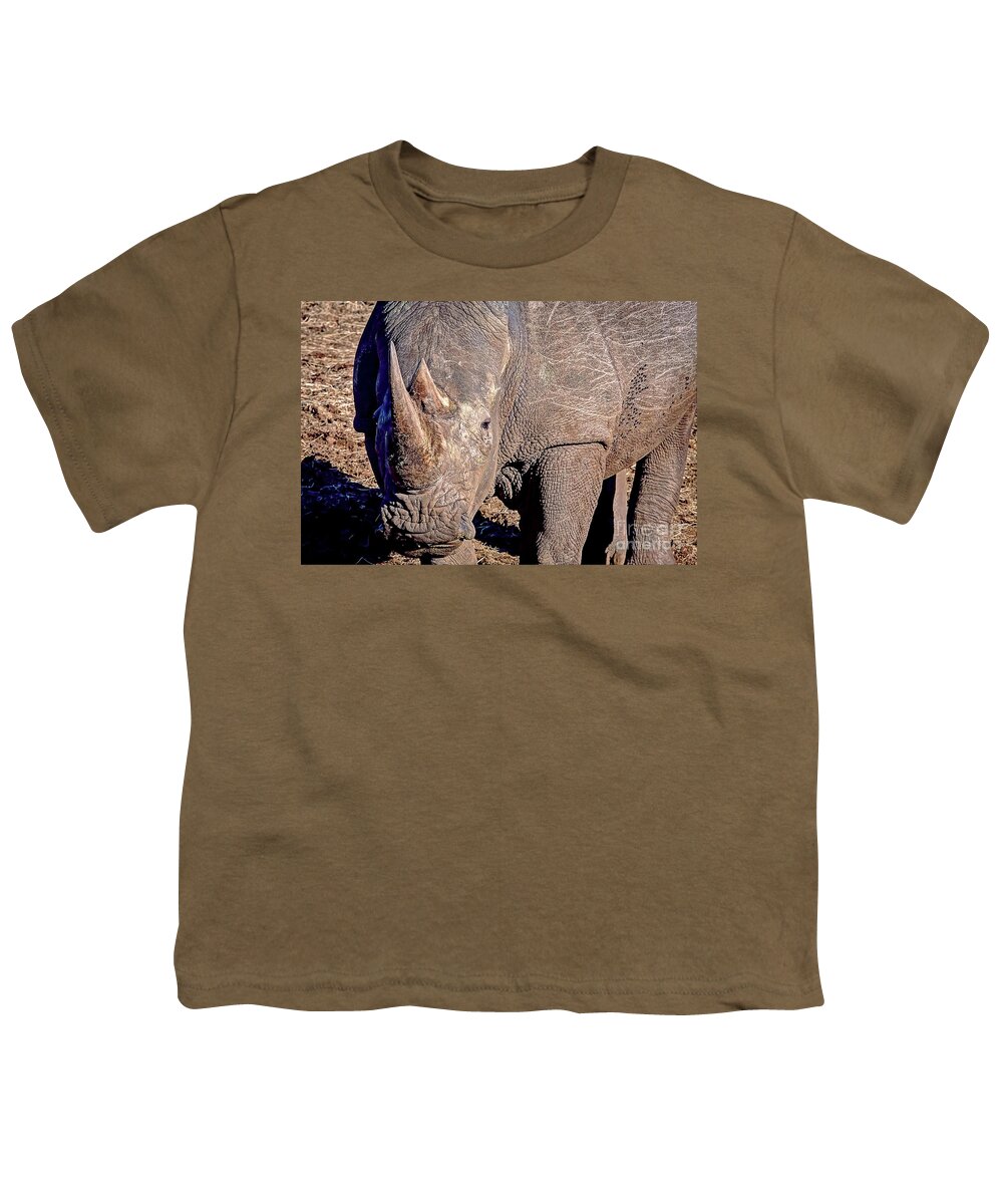 Rhino Youth T-Shirt featuring the photograph 1301 Rhino by Steve Sturgill