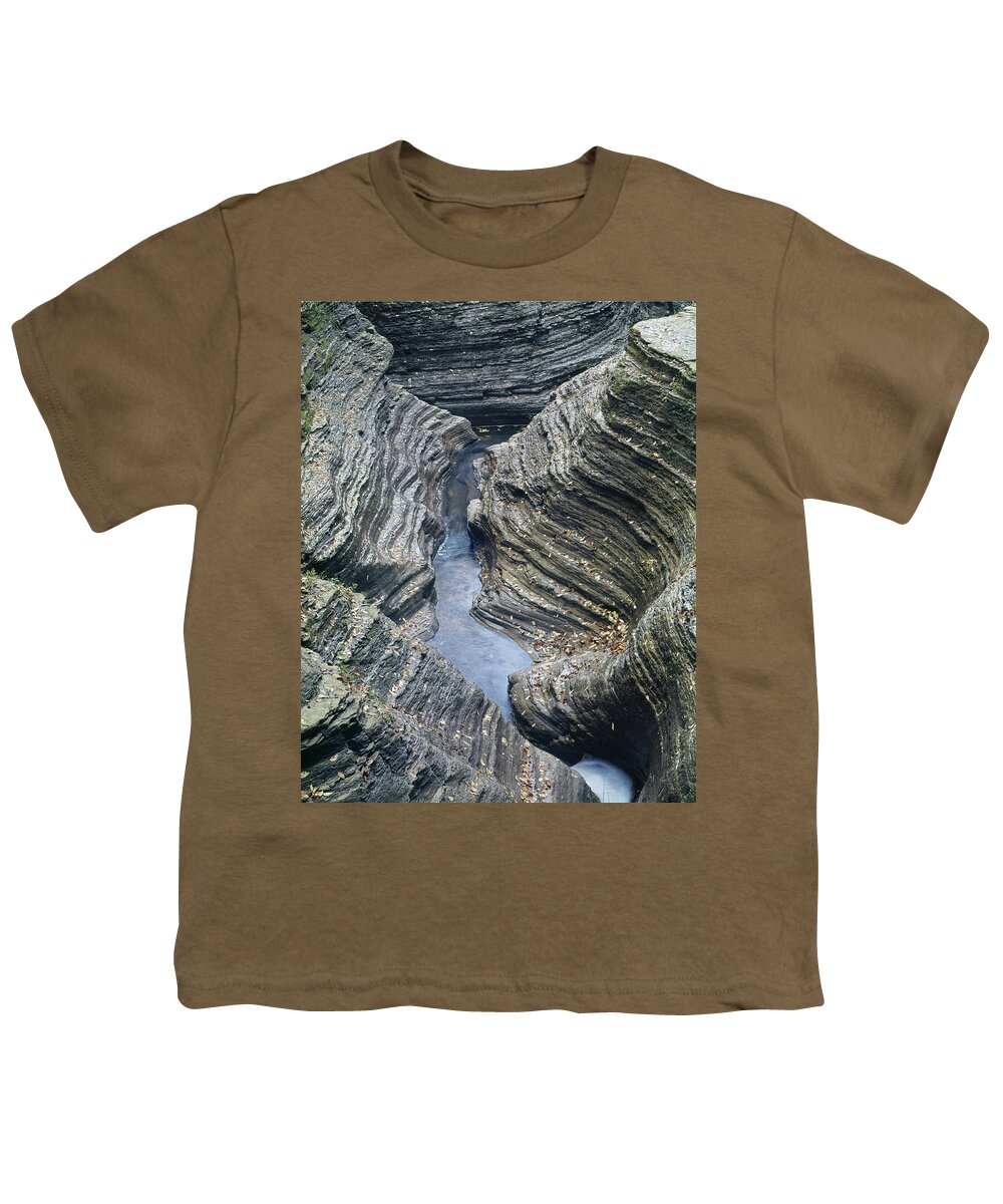 Glen Creek Youth T-Shirt featuring the photograph 131508 Glen Creek Rock Patterns by Ed Cooper Photography