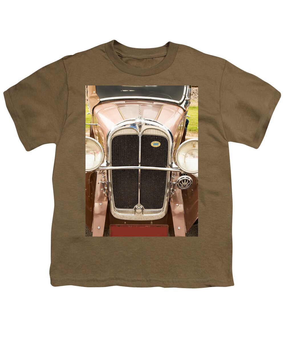 1931 Willys Convertible Car Youth T-Shirt featuring the photograph 1931 Willys Convertible Car Antique Vintage Automobile Photograp by M K Miller