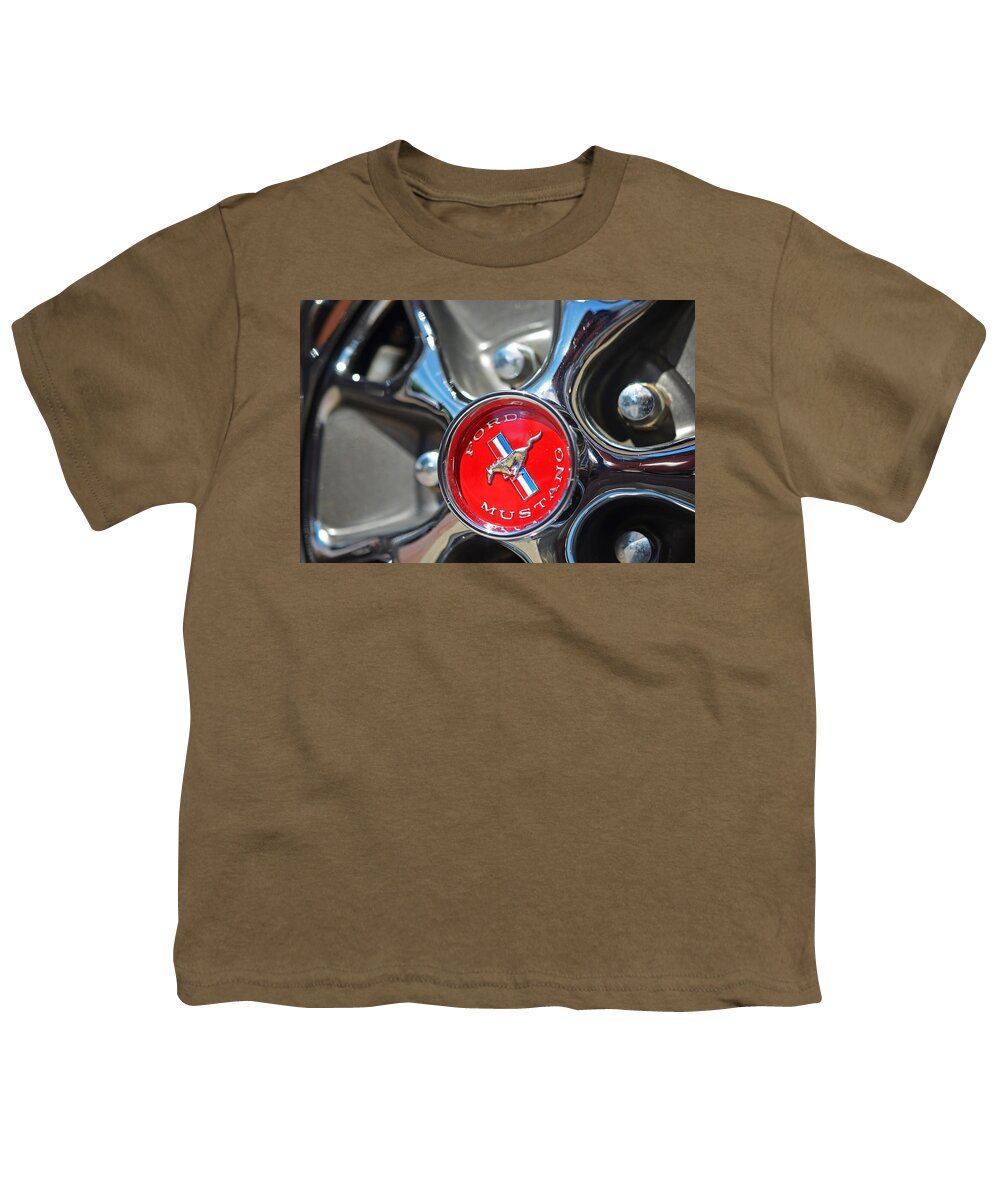 Ford Youth T-Shirt featuring the photograph 1965 Classic Ford Mustang Rim Color by Toby McGuire
