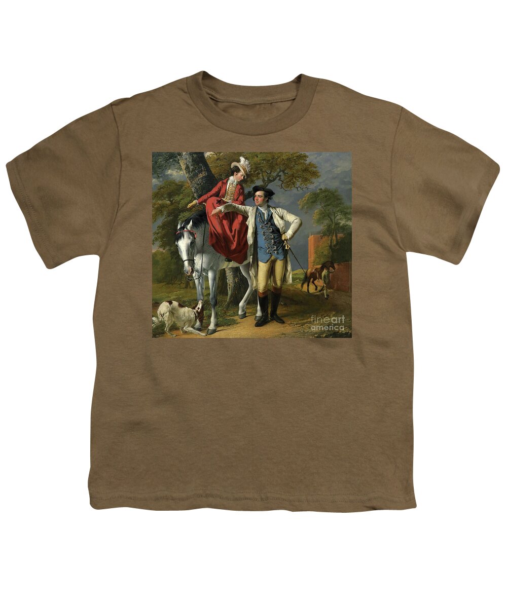 Horse Youth T-Shirt featuring the painting Mr and Mrs Thomas Coltman by Joseph Wright of Derby