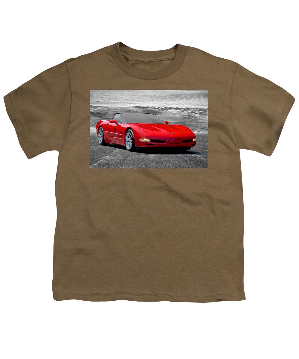 Auto Youth T-Shirt featuring the photograph 2005 Corvette C5 Convertible by Dave Koontz