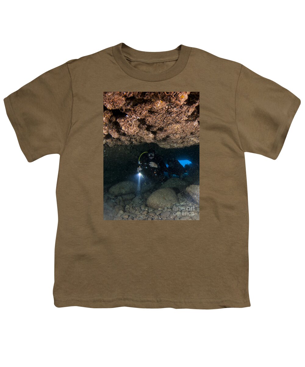 Mediterranean Youth T-Shirt featuring the photograph Mediterranean sea caves #3 by Hagai Nativ