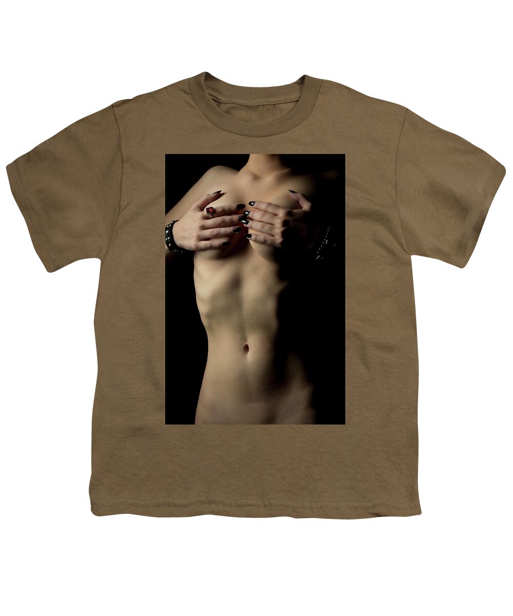 Implied Nude Youth T-Shirt featuring the photograph Elvira tribute by La Bella Vita Boudoir