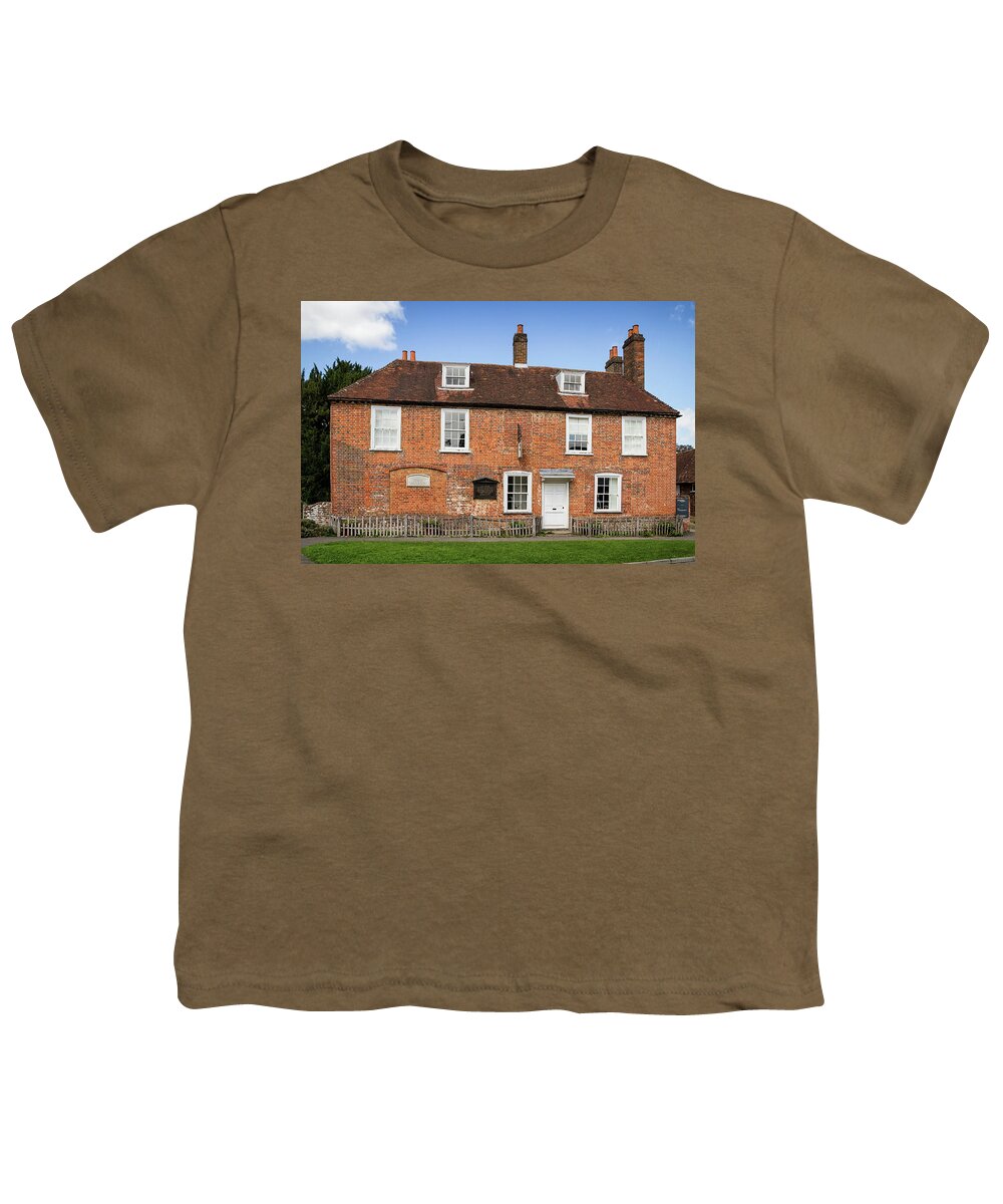 Author Youth T-Shirt featuring the photograph Jane Austens House museum #4 by Shirley Mitchell