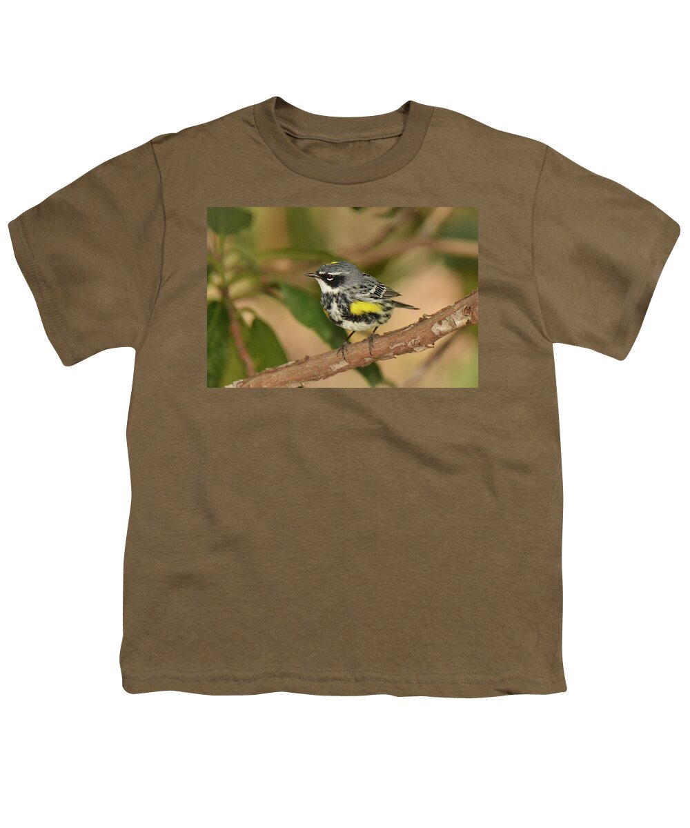 Bird Youth T-Shirt featuring the photograph Yellow-rumped Warbler #5 by Alan Lenk