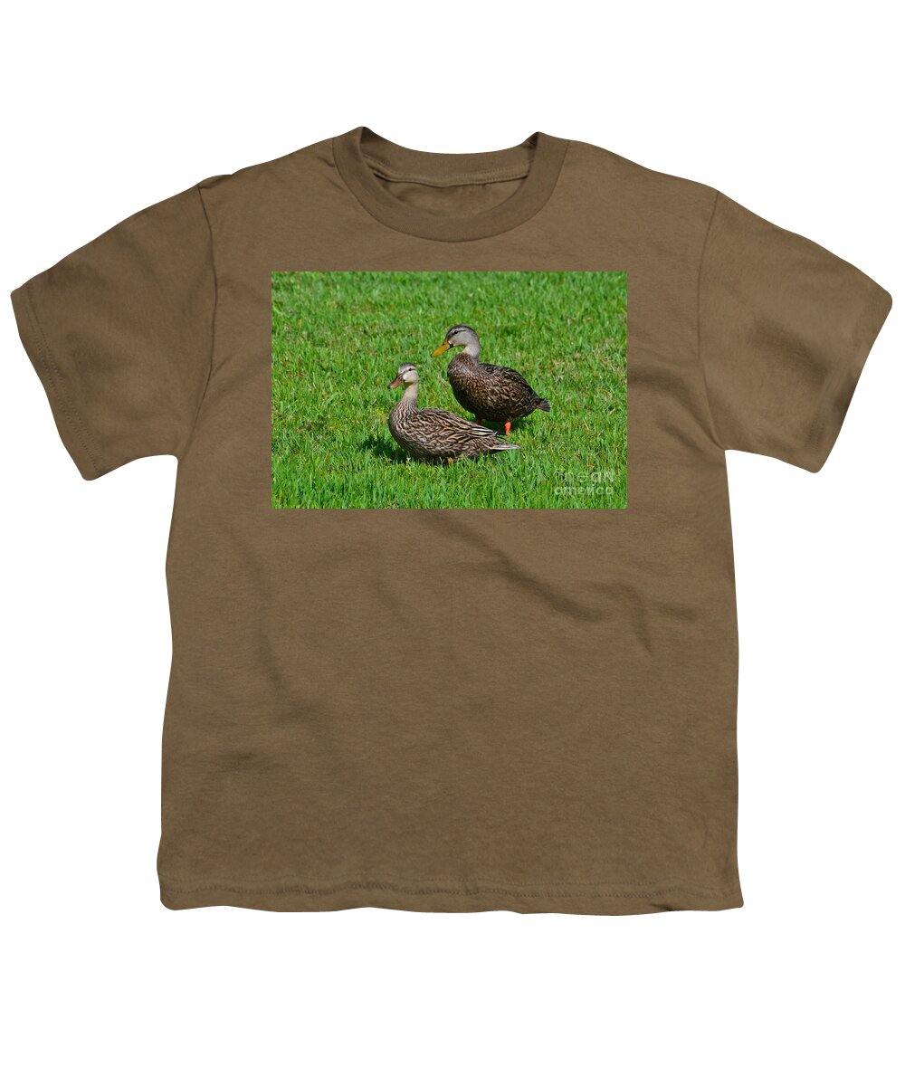 Mottled Ducks Youth T-Shirt featuring the photograph 6- Mottled Ducks by Joseph Keane