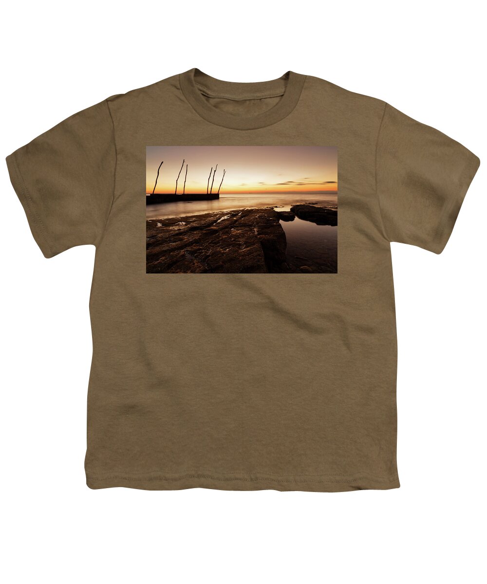 Ba�anija Youth T-Shirt featuring the photograph Sunset at basanija by Ian Middleton
