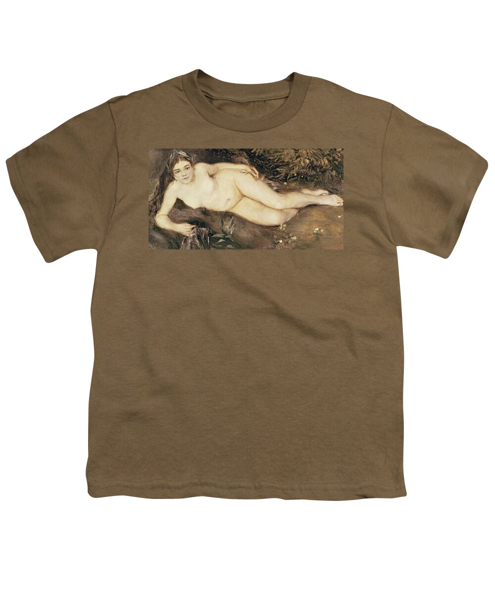 A Nymph By A Stream Youth T-Shirt featuring the painting A Nymph by a Stream by Pierre Auguste Renoir 