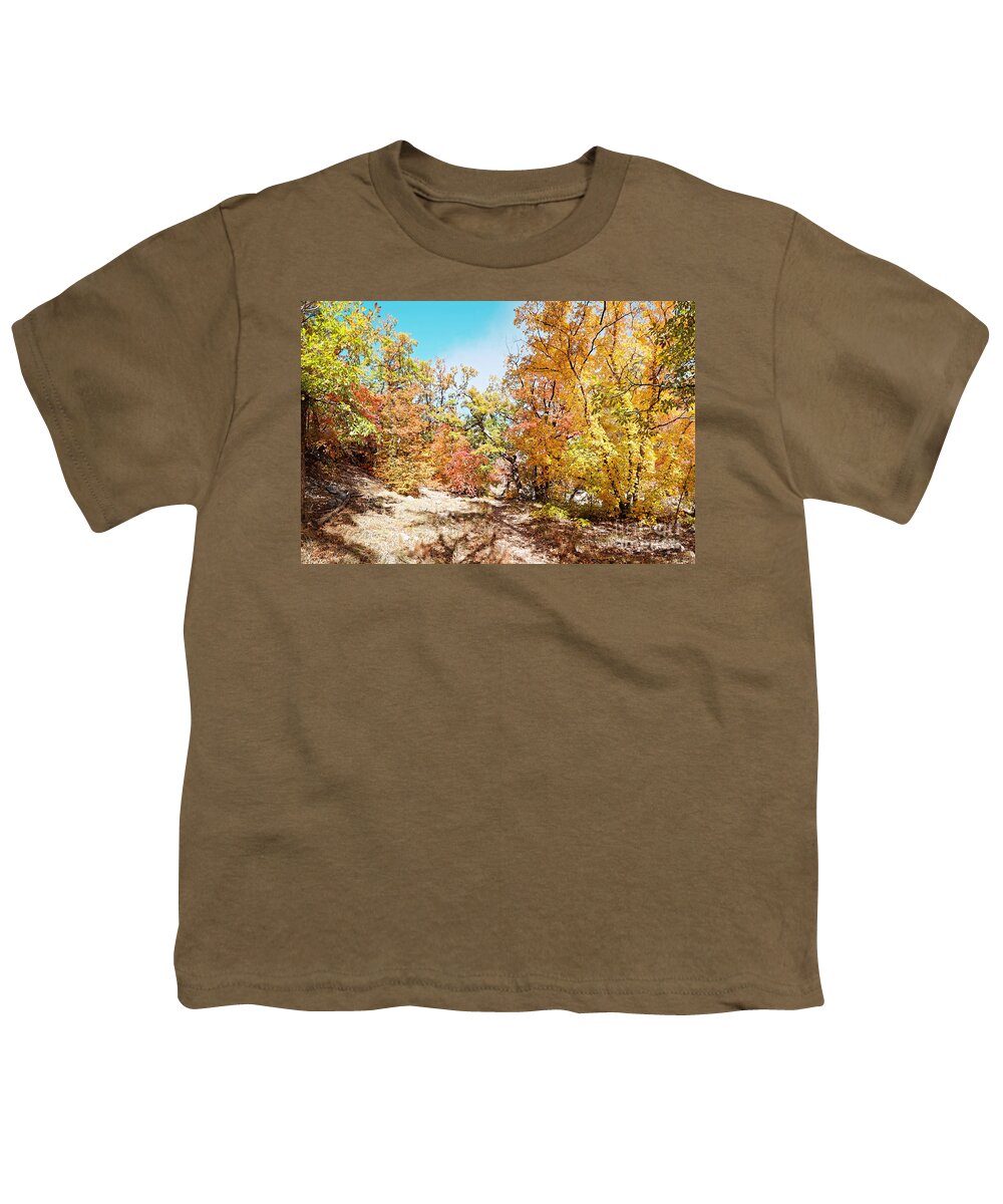 Guadalupe Youth T-Shirt featuring the photograph A Walk through the Maple Forest Deep in McKittrick Canyon - Guadalupe Mountains National Park Texas by Silvio Ligutti