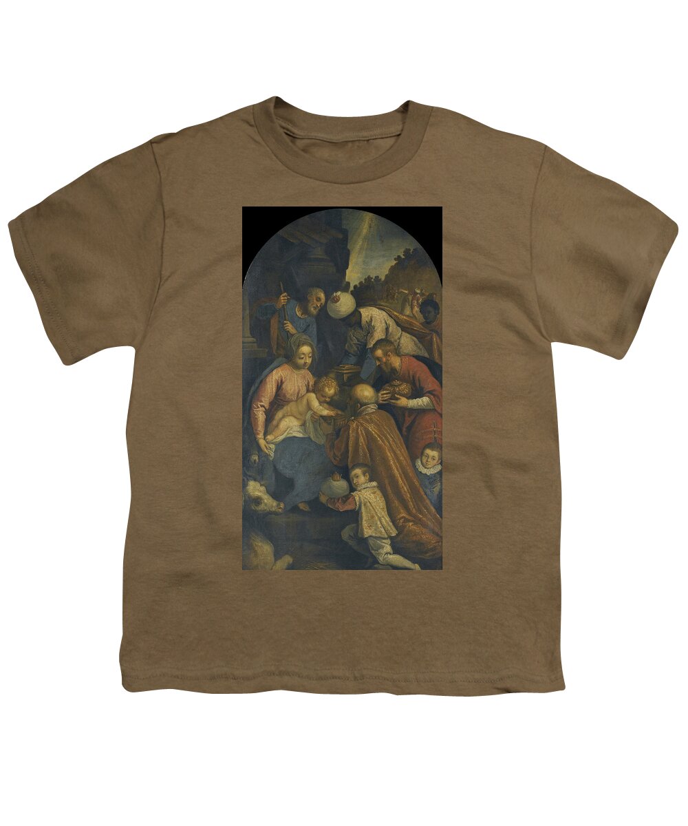 Palma Il Giovane Youth T-Shirt featuring the painting Adoration of the Magi by Palma Il Giovane