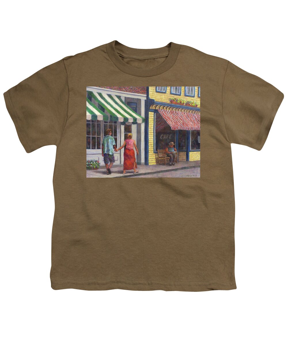 Couple Youth T-Shirt featuring the painting Afternoon Stroll by Susan Savad
