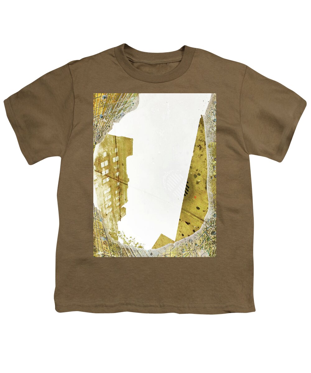 Water Youth T-Shirt featuring the mixed media Aqua Metallic Series Together Apart New York City Street by Tony Rubino