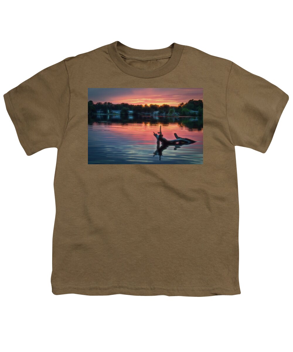Sunset Youth T-Shirt featuring the photograph August Sunset Glow by Beth Venner