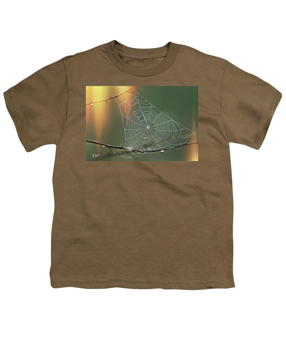 Web Youth T-Shirt featuring the photograph Autumn Web by Peg Runyan