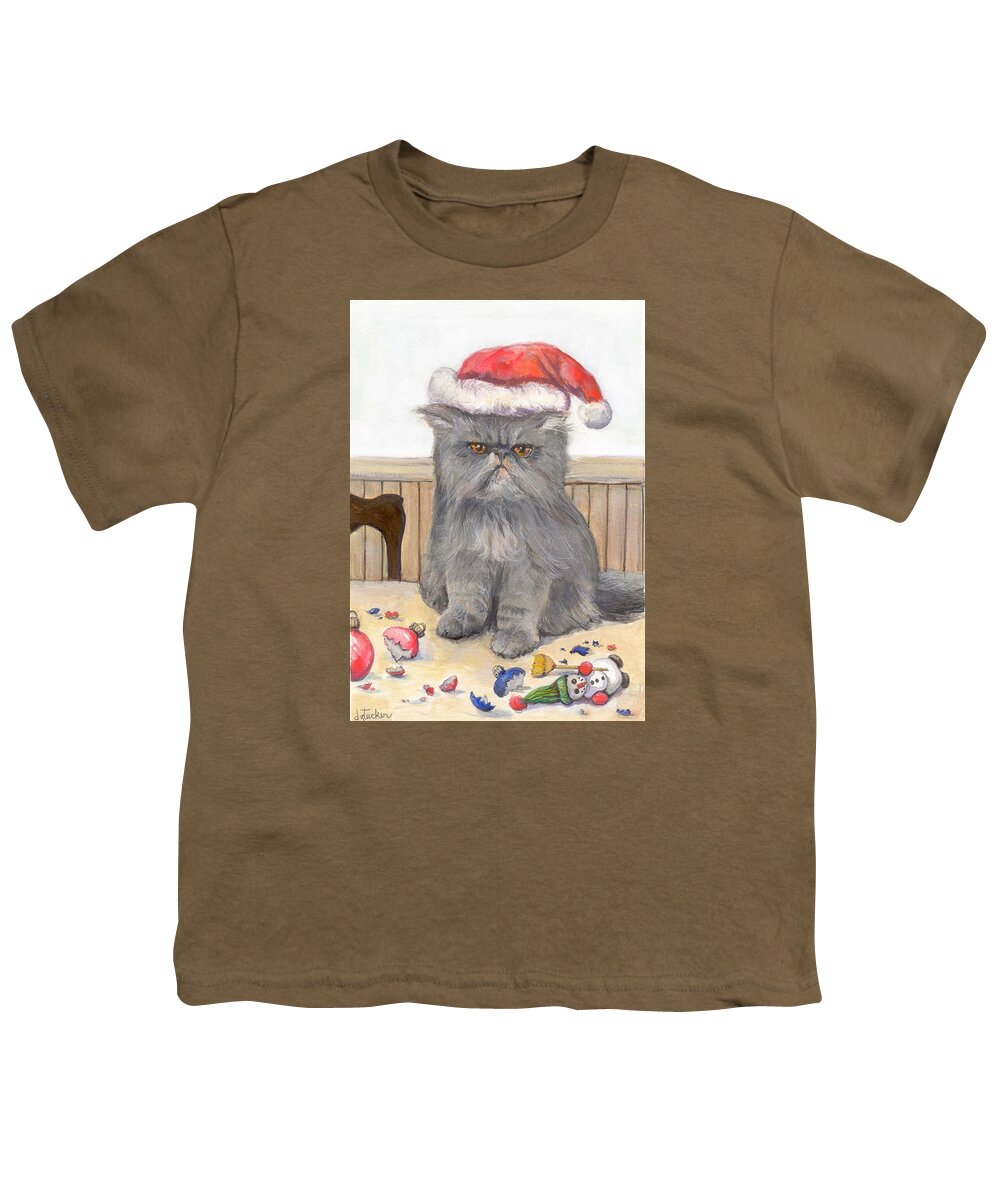 Nature Youth T-Shirt featuring the painting Bah Humbug by Donna Tucker