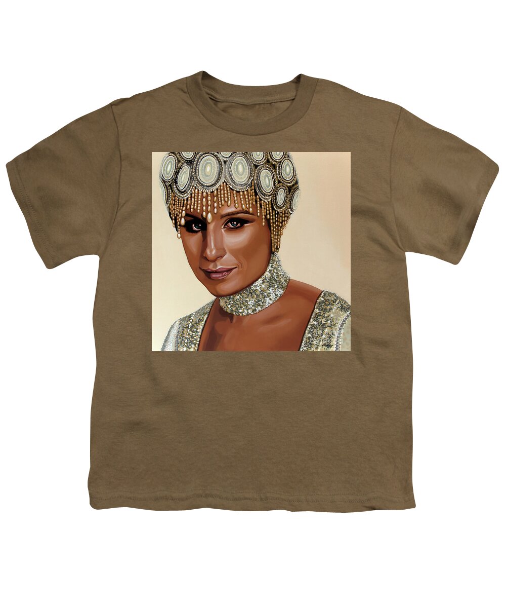 Barbra Streisand Youth T-Shirt featuring the painting Barbra Streisand 2 by Paul Meijering