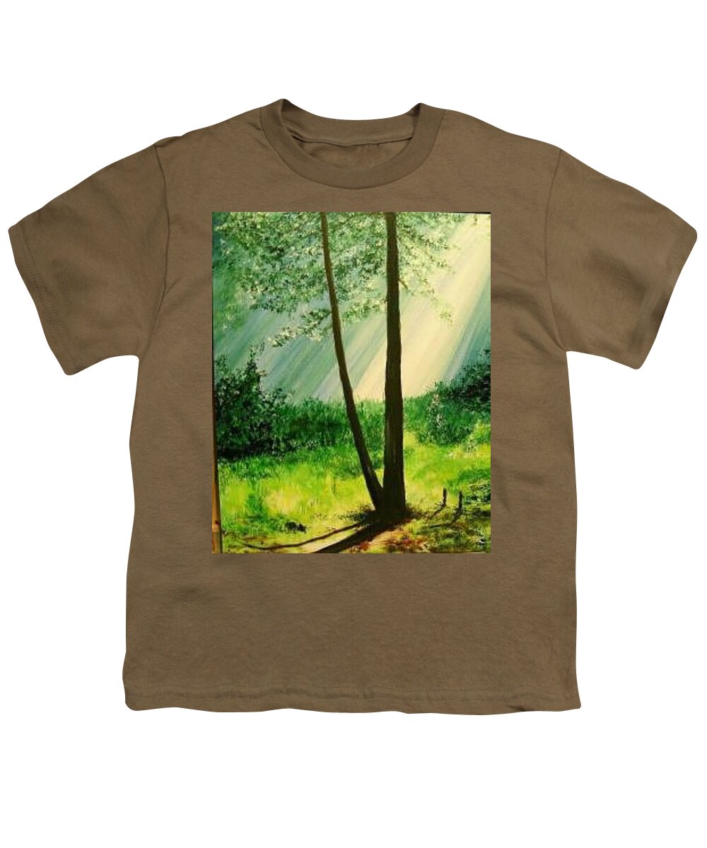 Light Youth T-Shirt featuring the painting Bathed In Light by Lizzy Forrester