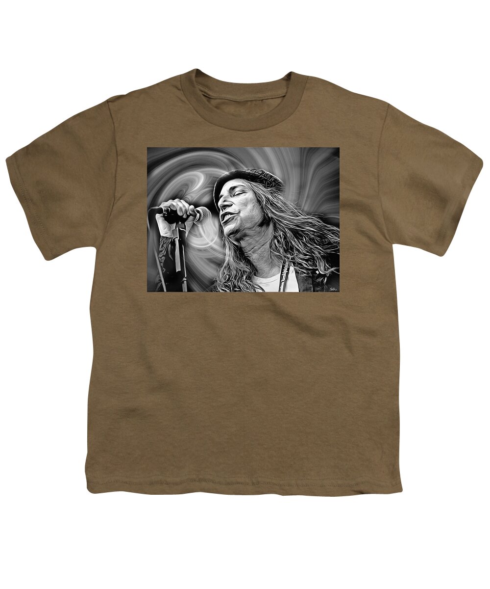 Patti Smith Youth T-Shirt featuring the digital art Because The Night Patti Smith by Mal Bray