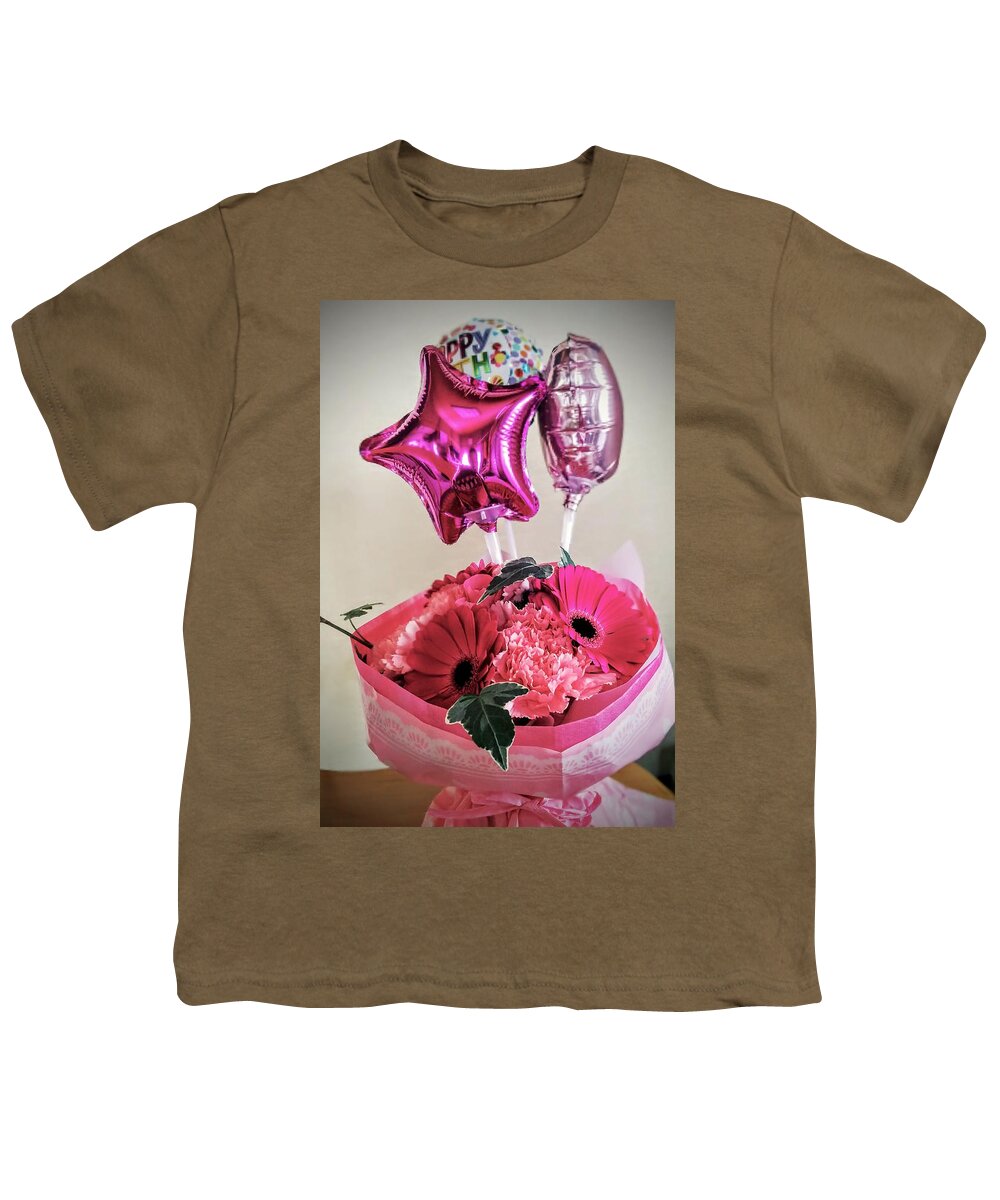 Gift Youth T-Shirt featuring the photograph Birthday Bouquet by Mina K
