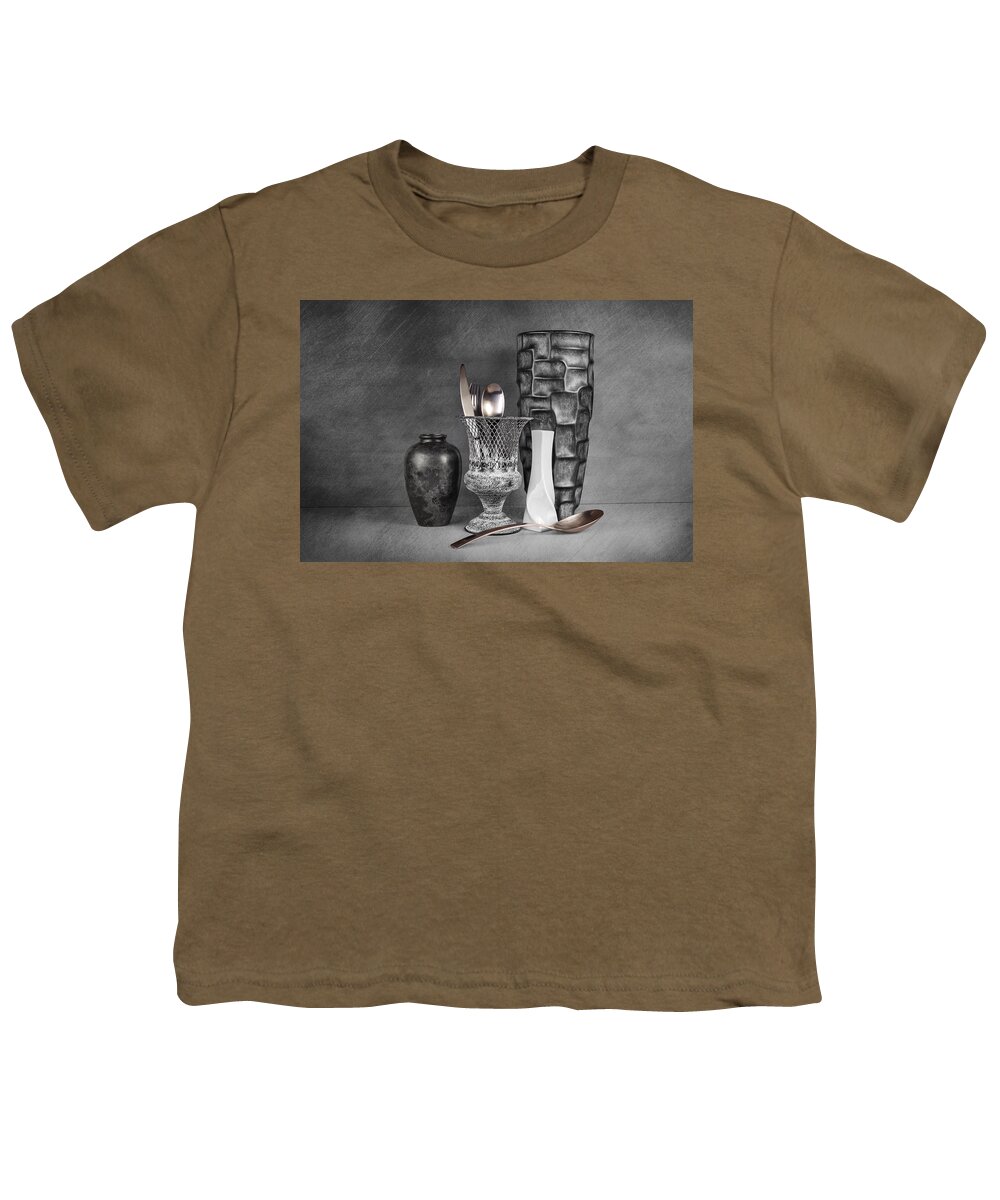 Art Youth T-Shirt featuring the photograph Black and White Composition by Tom Mc Nemar