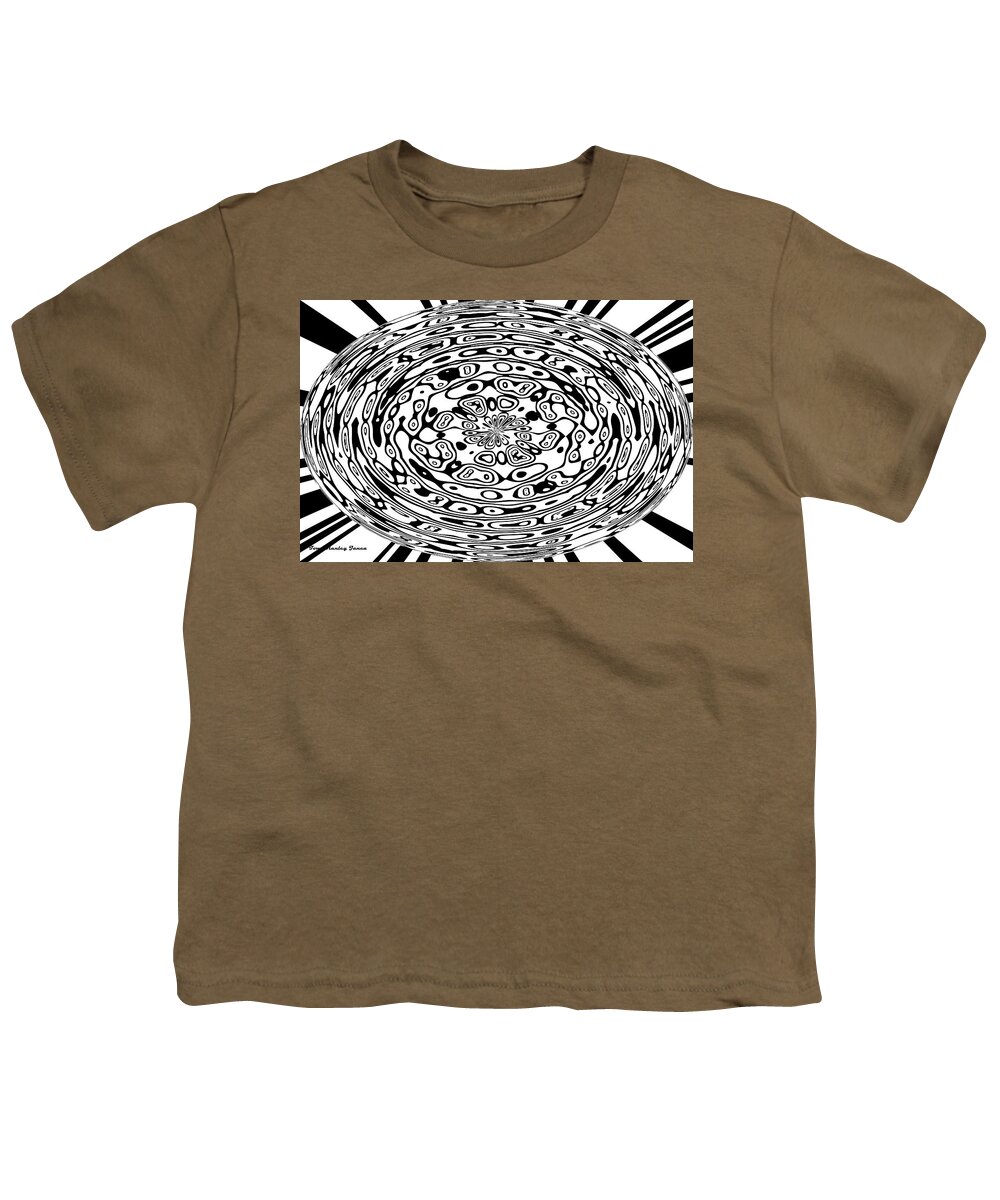 Black And White Sphere Abstract Youth T-Shirt featuring the digital art Black And White Sphere Abstract by Tom Janca