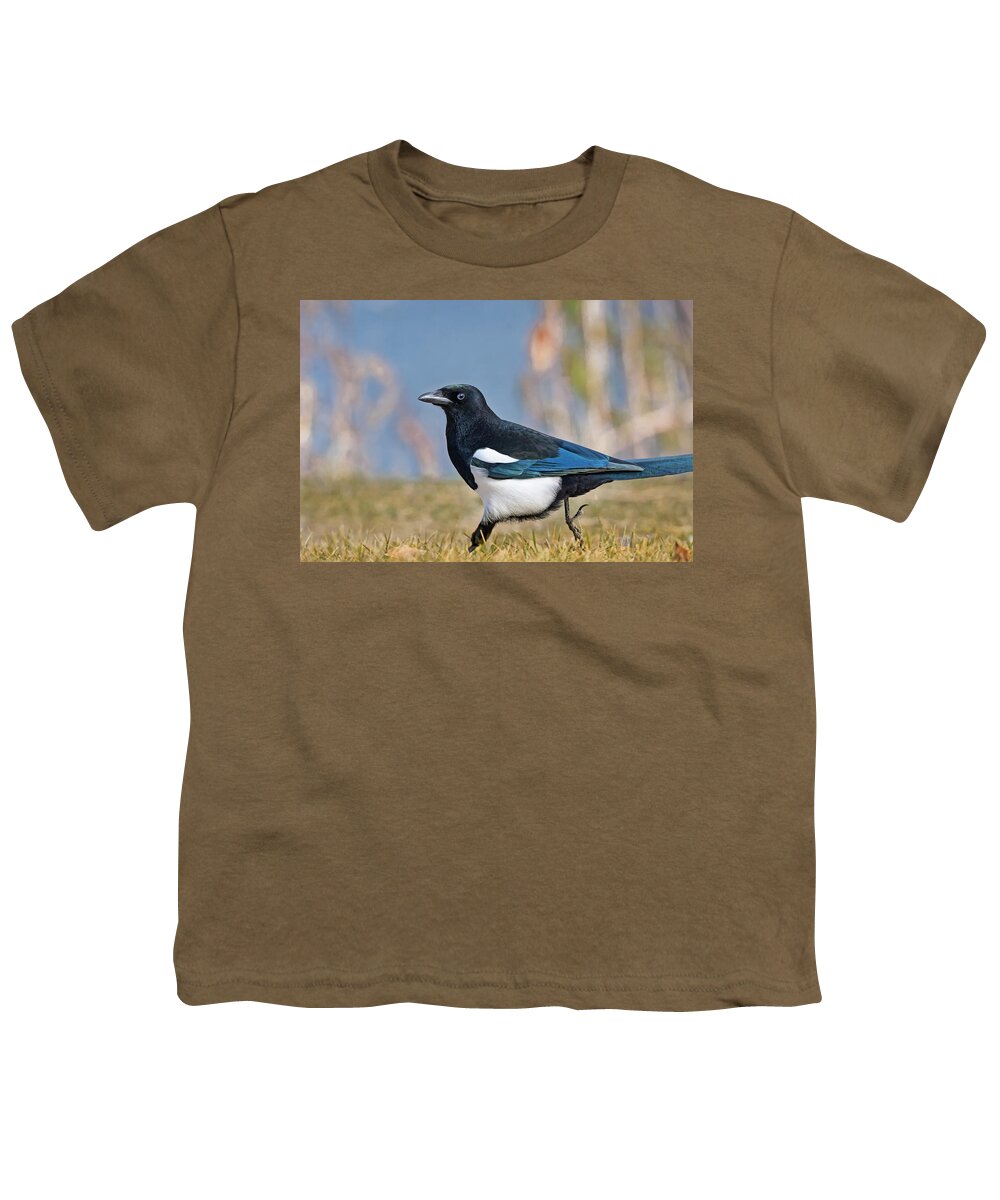 Black-billed Magpie Youth T-Shirt featuring the photograph Black-billed Magpie by Mark Miller