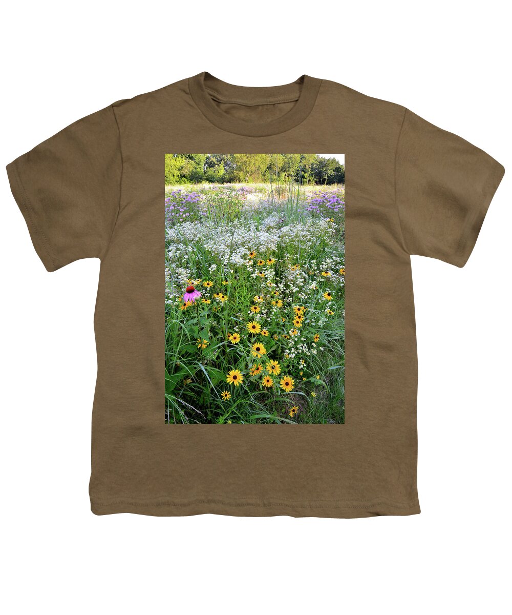 Mchenry County Conservation District Youth T-Shirt featuring the photograph Black Eyed Susans and Company by Ray Mathis