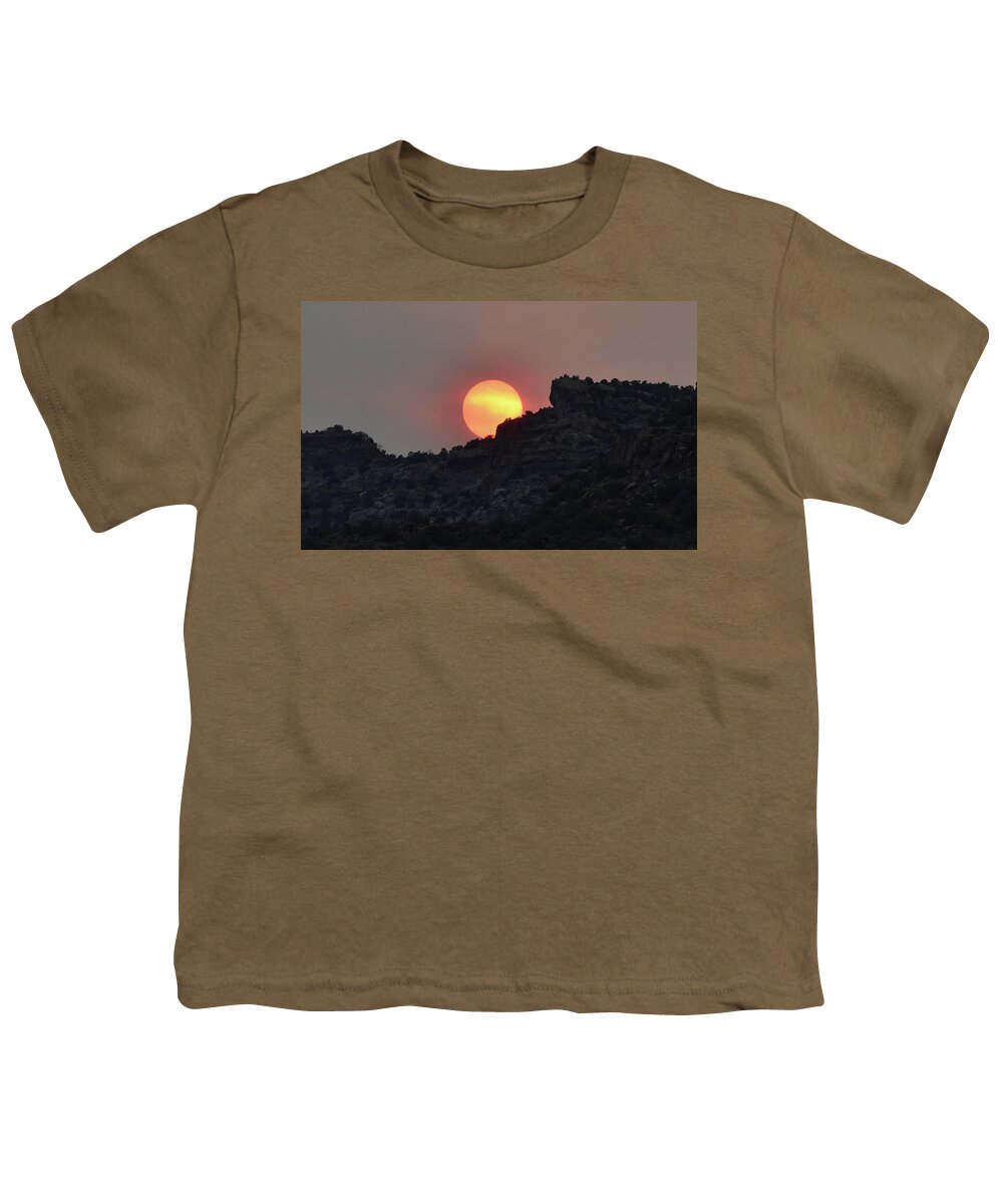 Sun Youth T-Shirt featuring the photograph Blood Red Sun, Seen Through Wildfire Smoke by Ben Foster