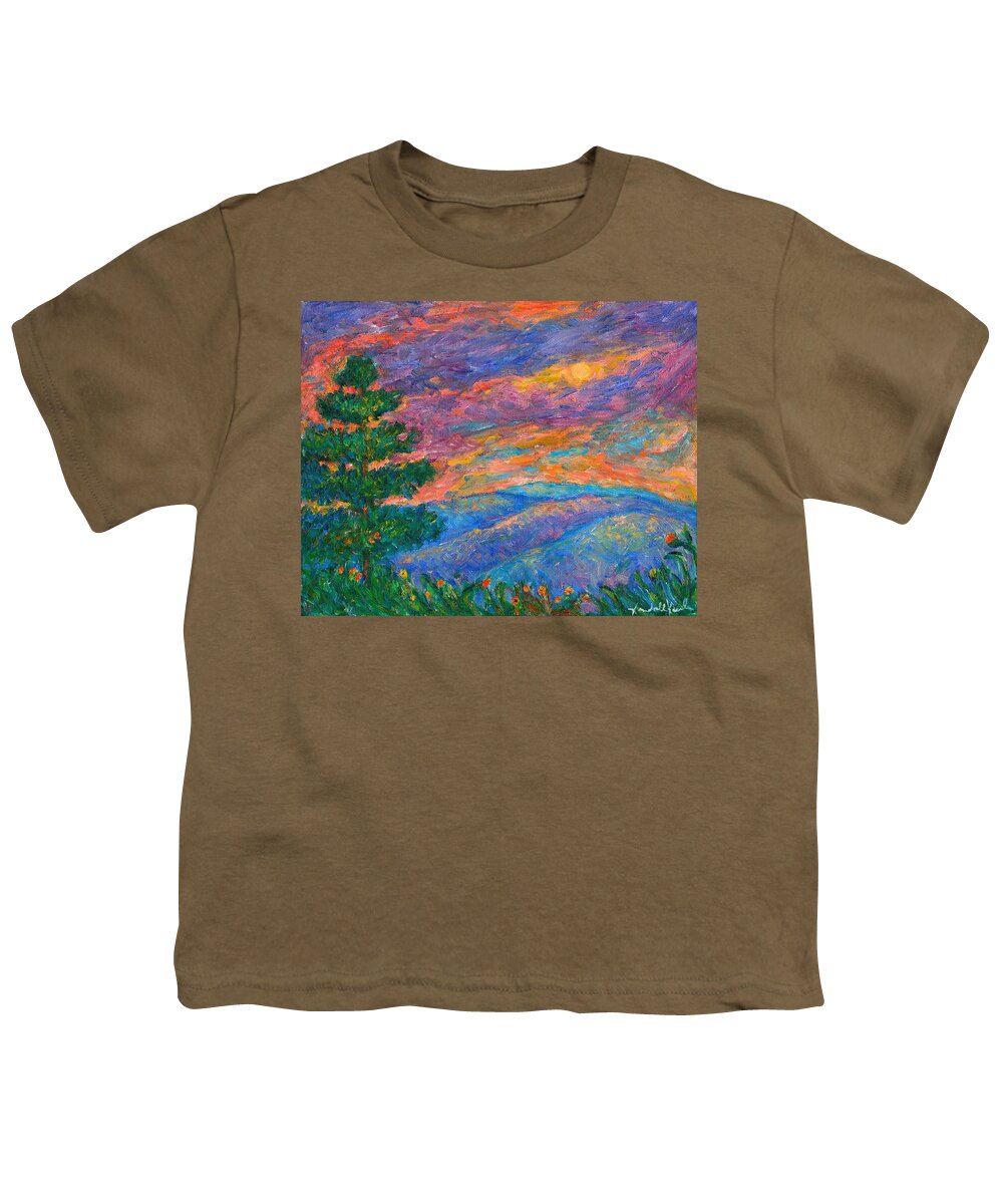Mountains Youth T-Shirt featuring the painting Blue Ridge Jewels by Kendall Kessler