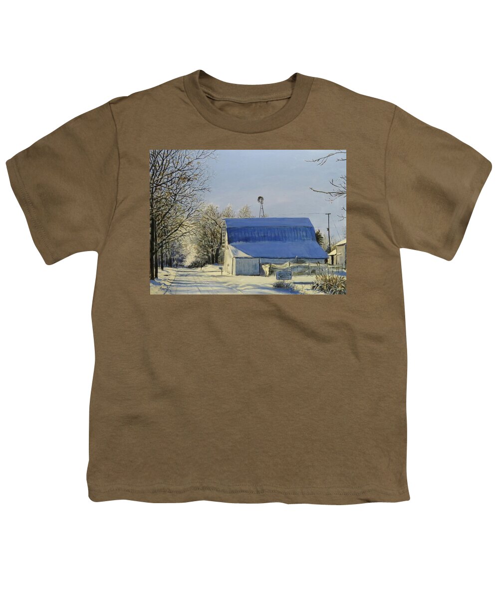 Landscape Youth T-Shirt featuring the painting Blue Sunday by William Brody