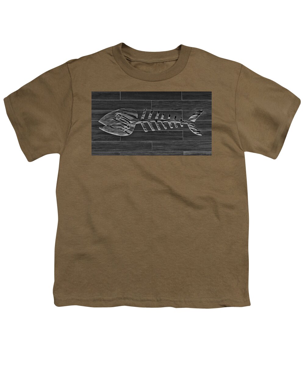 Fish Youth T-Shirt featuring the photograph Bonefish B W by Rob Hans