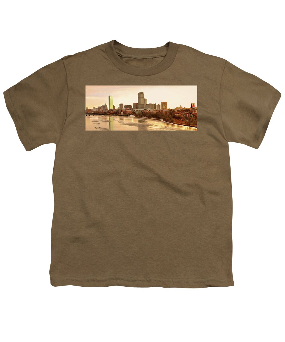 Boston Youth T-Shirt featuring the photograph Boston Skyline on a December Morning by Mitchell R Grosky