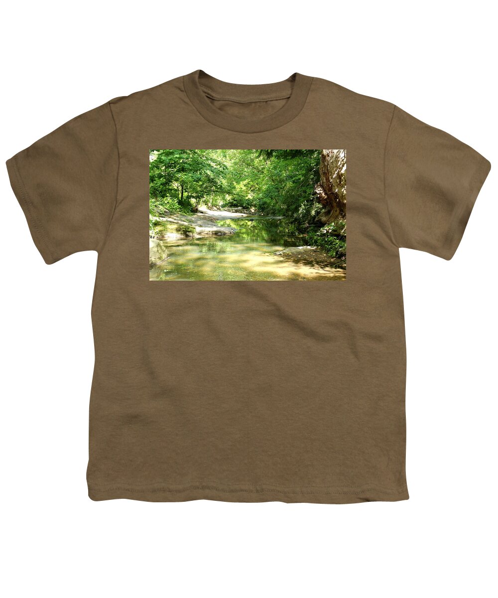 Stream Youth T-Shirt featuring the photograph Botanical Gardens Stream by Allen Nice-Webb