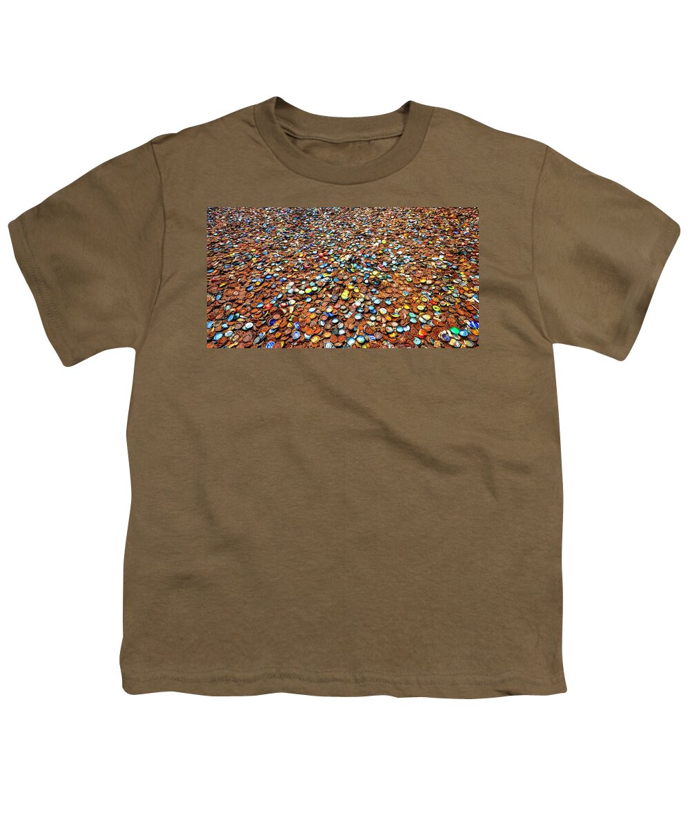 Bottlecap Alley Youth T-Shirt featuring the photograph Bottlecap Alley by David Morefield