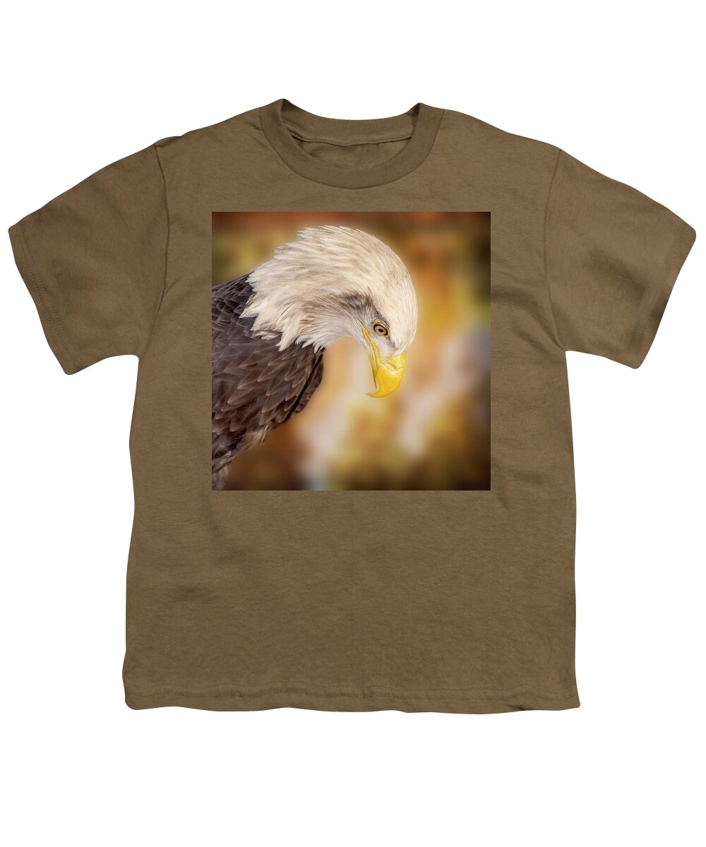 Bald Eagle Youth T-Shirt featuring the photograph Bow Your Head and Prey by Bill and Linda Tiepelman