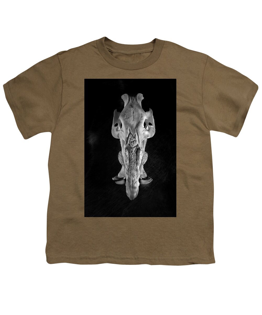 Africa Youth T-Shirt featuring the photograph Bushpig Skull by David Andersen