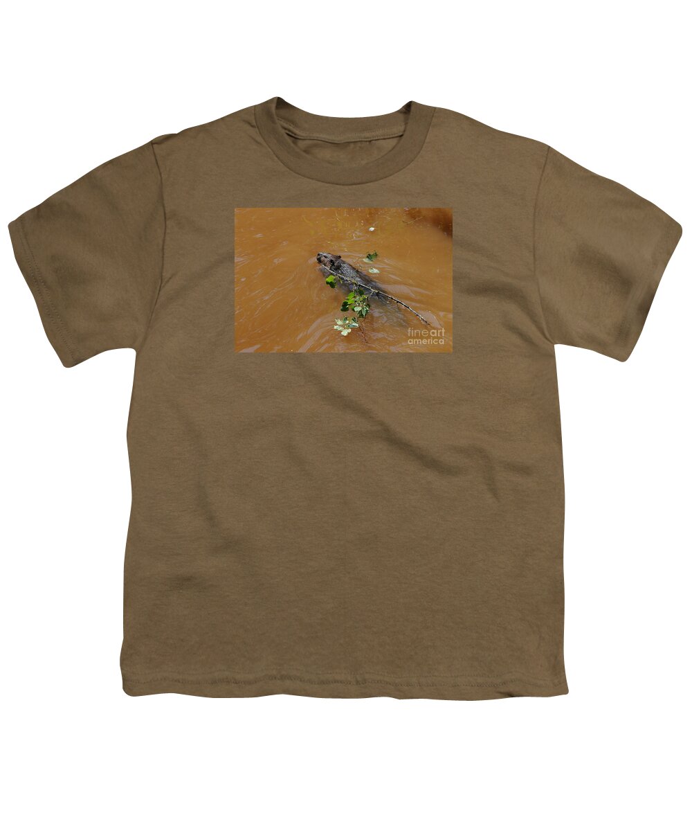 Beaver Youth T-Shirt featuring the photograph Busy Beaver by Sandra Updyke