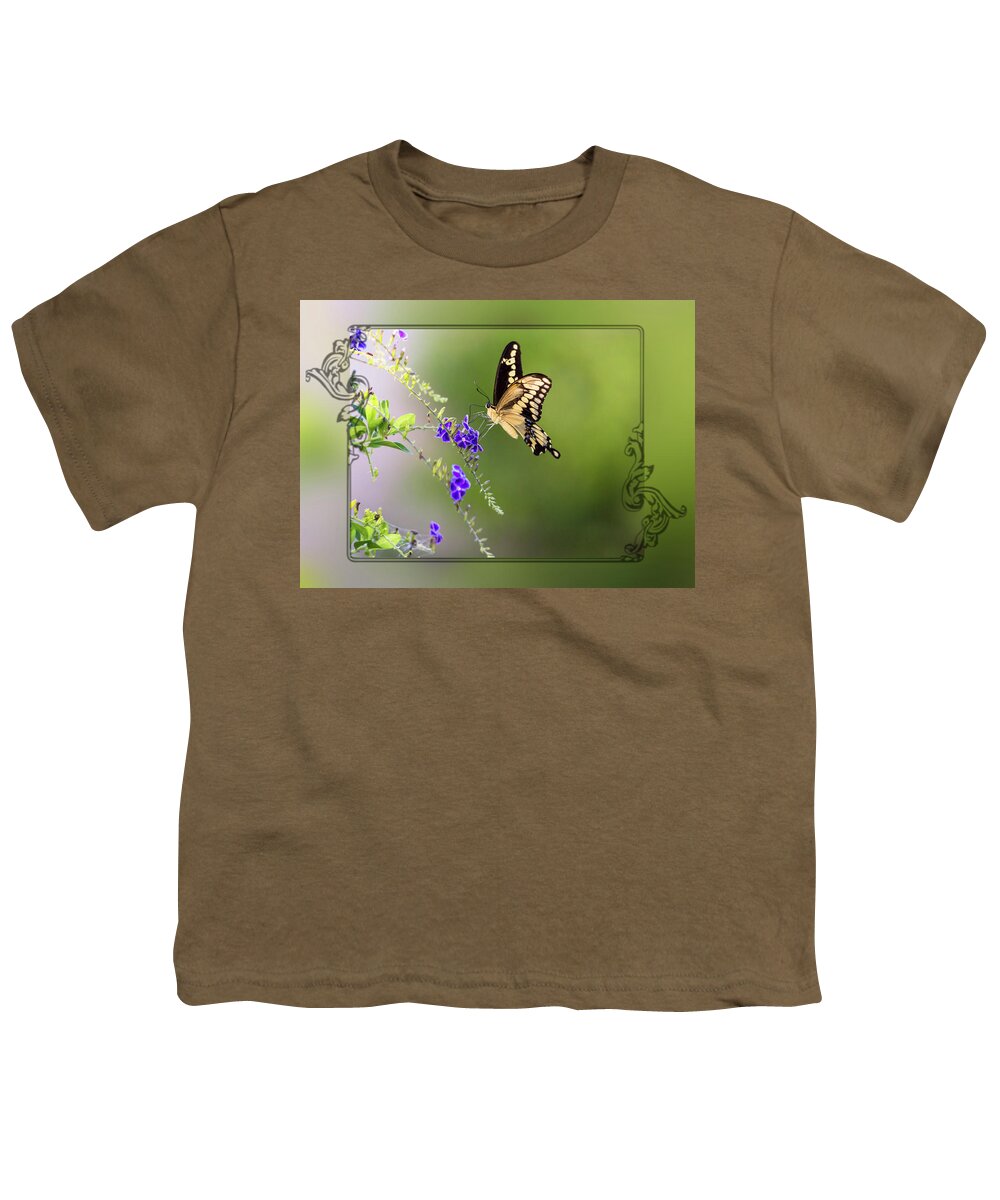 Butterfly Youth T-Shirt featuring the photograph Butterfly Framed by Leticia Latocki