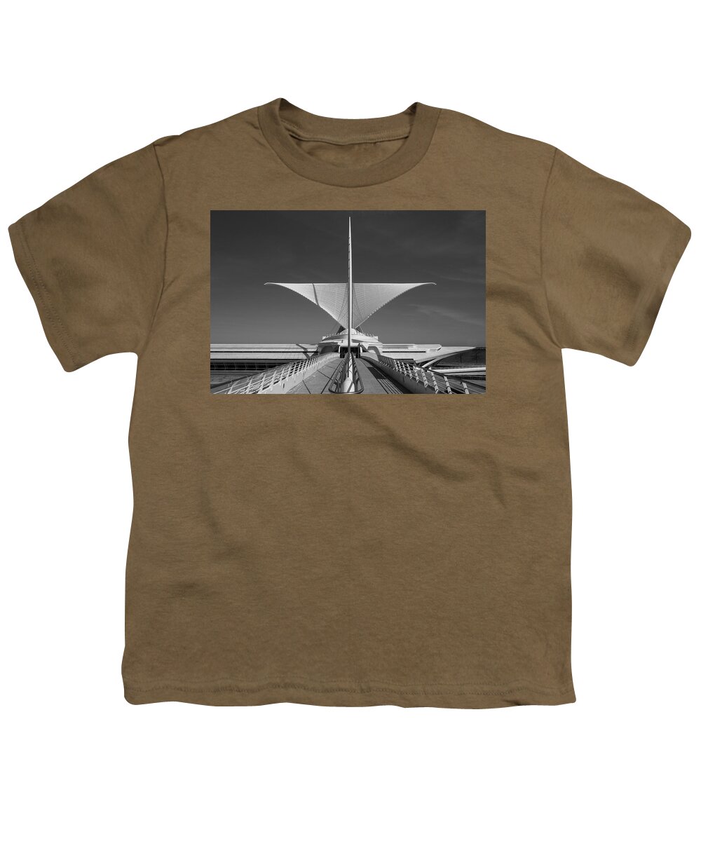 Milwaukee Art Museum Youth T-Shirt featuring the photograph Calatrava Symmetry by John Roach