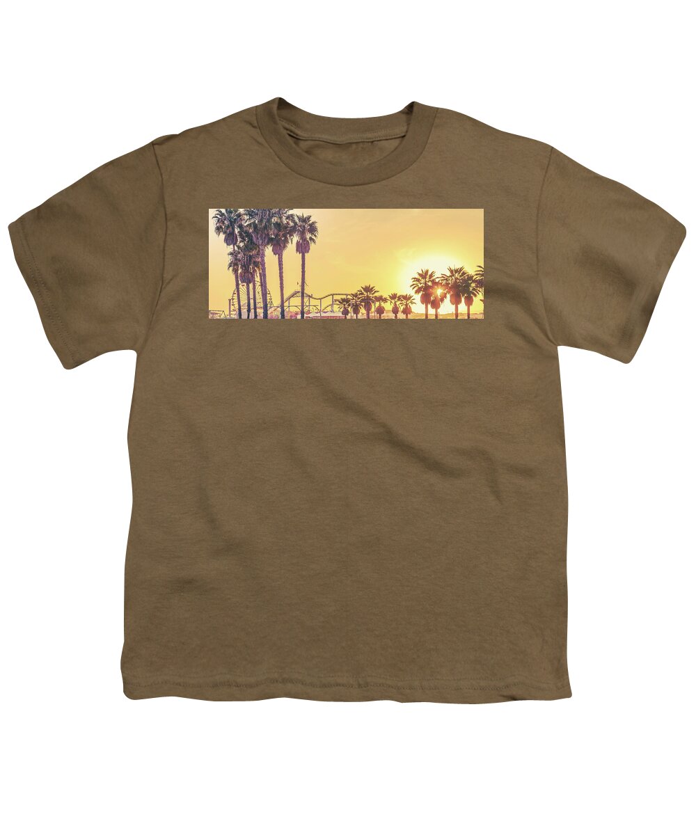 Santa Monica Pier Youth T-Shirt featuring the photograph Cali Vibes by Az Jackson